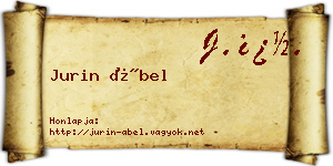 Jurin Ábel névjegykártya
